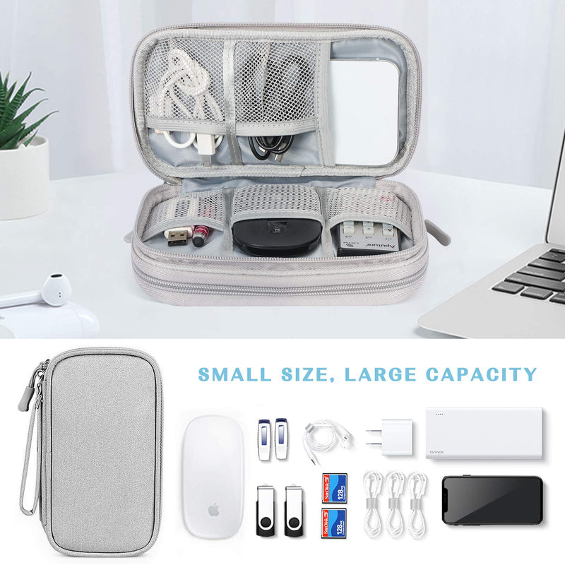 FYY Electronics Accessories Organiser Bag, Travel Cable Organizer Bag Pouch Portable Waterproof Double Layers All-in-One Carry Travel Bag for Cable, Cord, Charger, Phone, Earphone S-Grey A-Grey - NewNest Australia