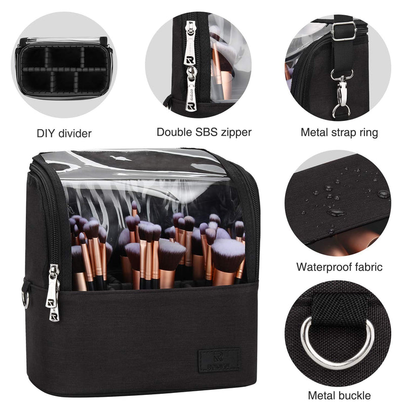 Relavel Professional Cosmetic Case Makeup Brush Organizer Makeup Artist Case with Belt Strap Holder Multi Functional Cosmetic Bag Makeup Handbag for Travel Home Gift - NewNest Australia