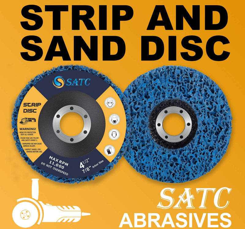 S SATC Strip Discs 5PCS Bule Stripping Wheel 4-1/2" x 7/8" Fit Angle Grinder Clean and Remove Paint Rust and Oxidation - NewNest Australia