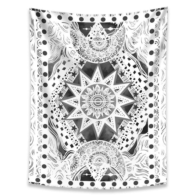 NewNest Australia - Fowocu Gray and White Sun and Moon Tapestry Wall Hanging, Indie Hippie Mandala Cool Wall Tapestries, Tapestry for Bedroom Living Room Dorm (Gray and White, 50'' × 60'') 50'' × 60'' 