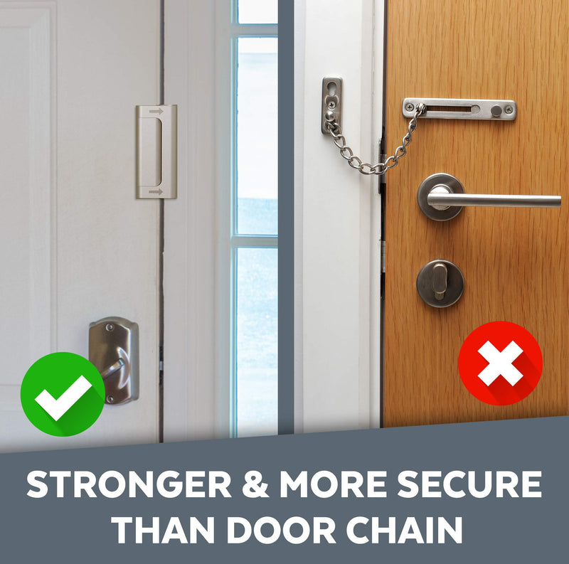 Door Lock for Home Security (2-Pack) - Easy to Install Door Latch Device, Aluminum Construction, Satin Nickel Door Locks for Door Security | Child Proof & Tamper Resistant, Satin Nickel Door Locks 2 Pack - NewNest Australia