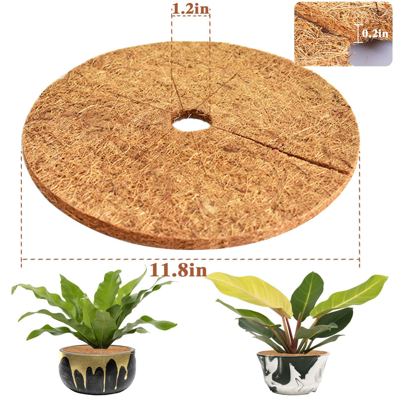 Legigo 4pcs Coconut Fibers Tree Mulch Ring Mat- 11.8 Inch Natural Coco Coir Tree Protection Weed Mats for Cypress, Landscaping, Tree Disc Plant Cover, Soil Cover for Indoor Outdoor Plants 11.8in-4pcs - NewNest Australia