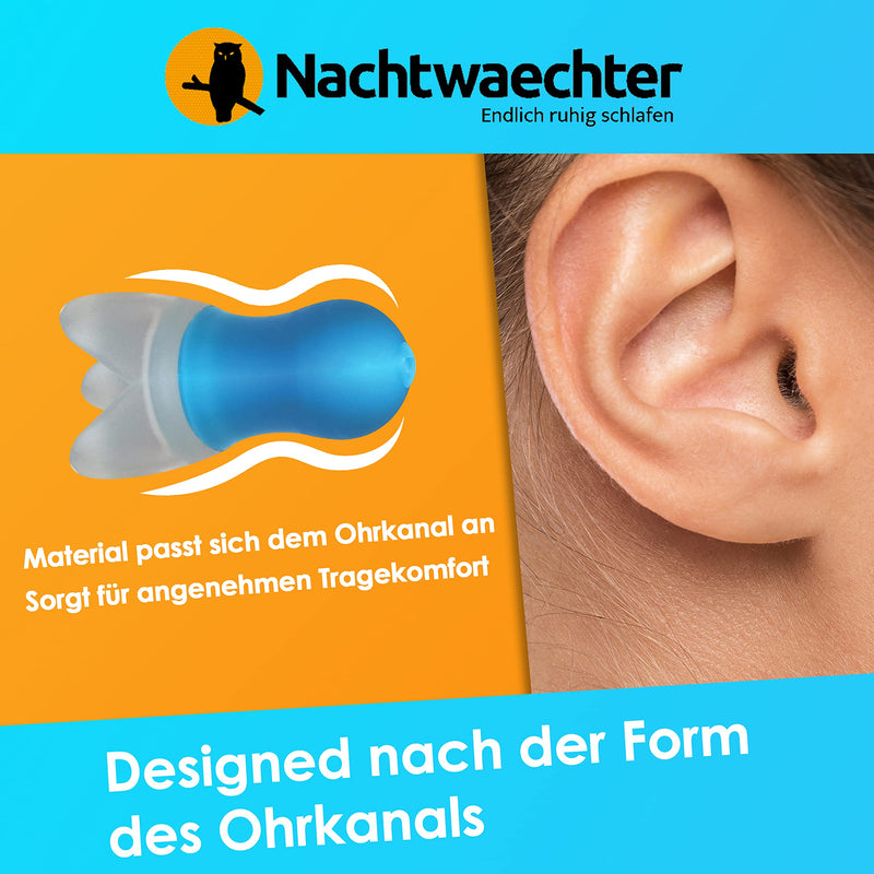 Nachtwaechter Travel Ear Plugs For Sleeping Pack Of 10 - 32Db Silicone Ear Plugs For Peaceful Sleep When Traveling - Plane Ear Plugs For Better Pressure Balance - NewNest Australia