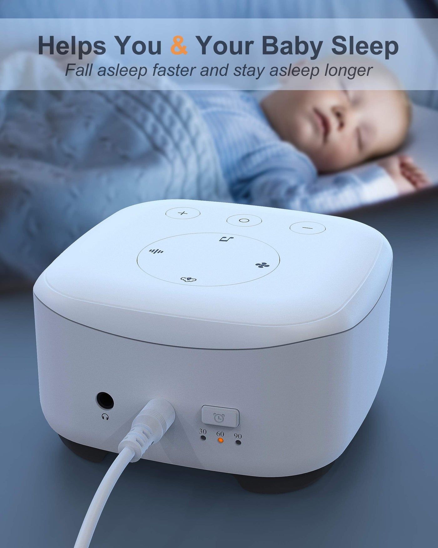elesories S3-STD Sleep White Noise Sound Machine(White)