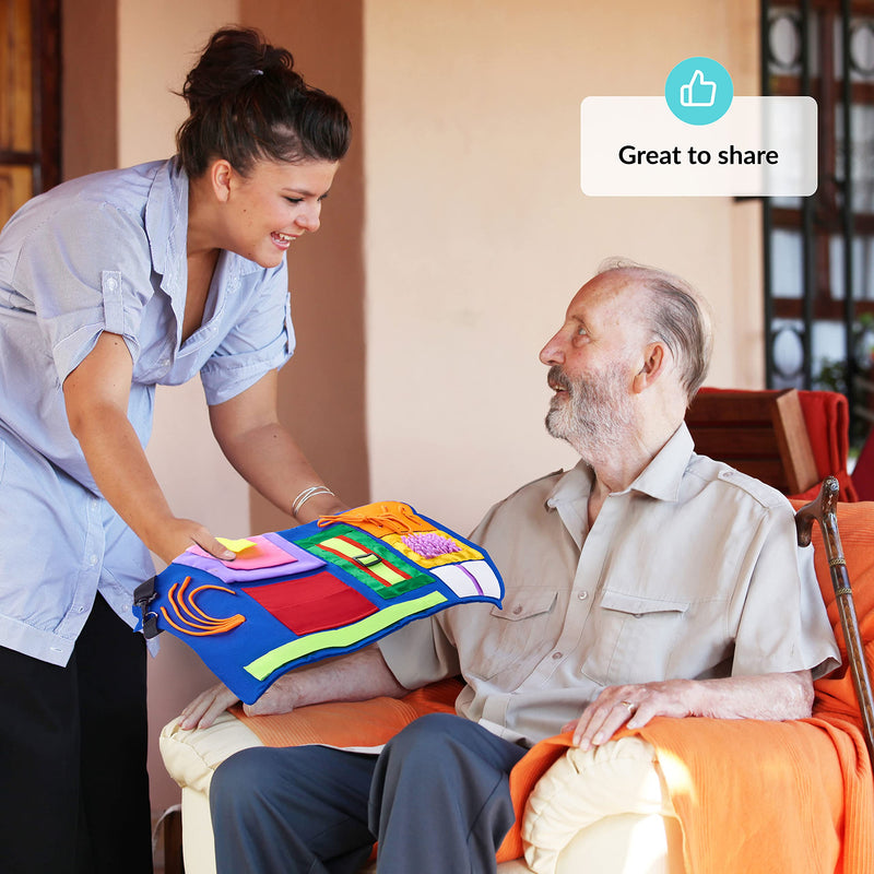 Fidget Blanket | Calming & Comforting Activities for Adults with Dementia | Sensory Blanket | Dementia Products for Elderly | Helps with: Alzheimers, Dementia, Asperger’s, Autism, Anxiety and More - NewNest Australia