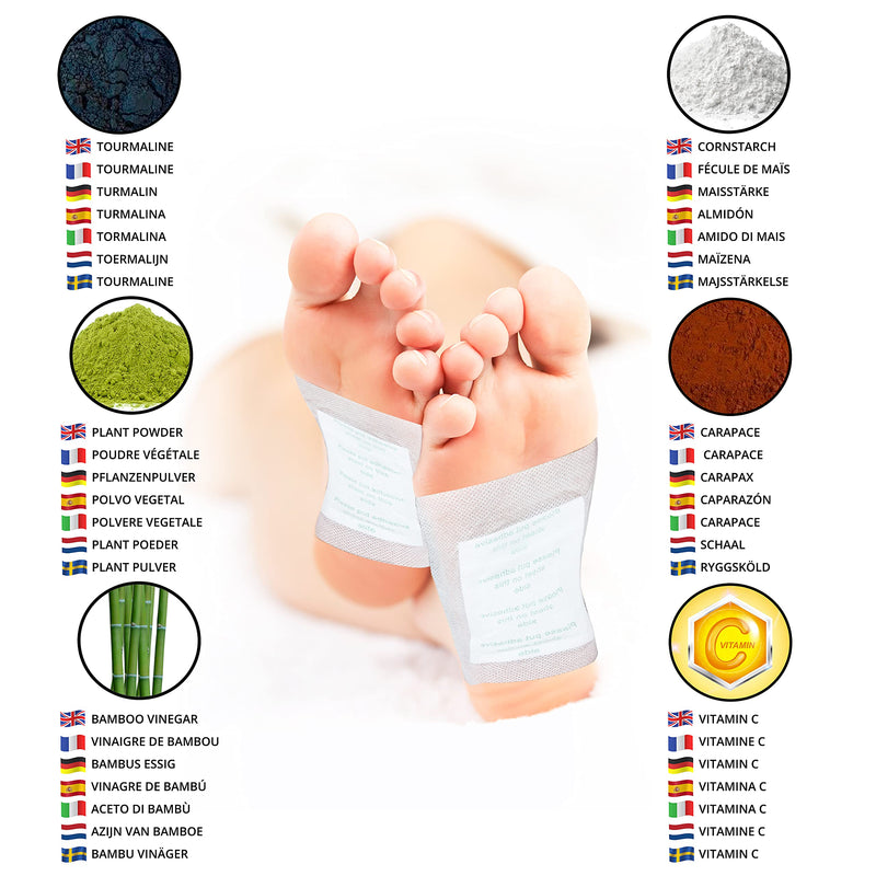 Kurtzy Detox Foot Pads (100 Pack) - Patches with 100 Adhesive Sheets for Feet - Relieve Stress & Pain, Improve Sleep & Enhance Blood Circulation - Natural Ingredients to Remove Impurities & Toxins - NewNest Australia