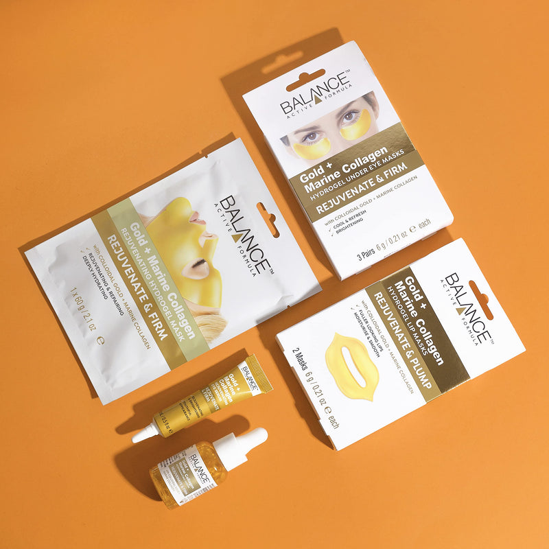 Balance Active Formula Gold + Marine Collagen Hydrogel Lip Masks (Includes 2 Masks) - Fuller looking lips. Moisturise & Smooth. Cruelty Free. - NewNest Australia