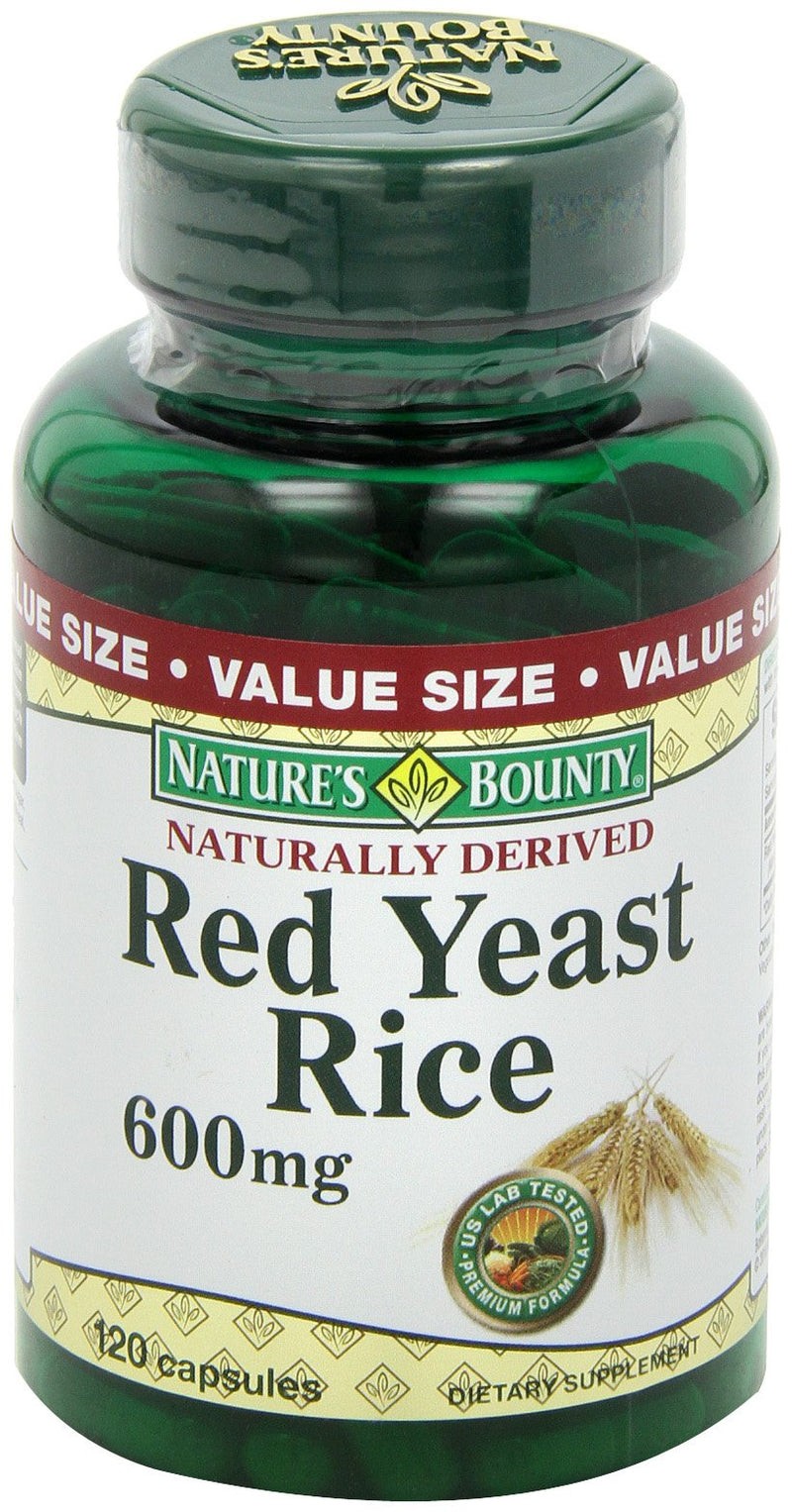 Nature's Bounty Red Yeast Rice Pills and Herbal Health Supplement, Dietary Additive, 600mg, 120 Capsules 120 Count - NewNest Australia