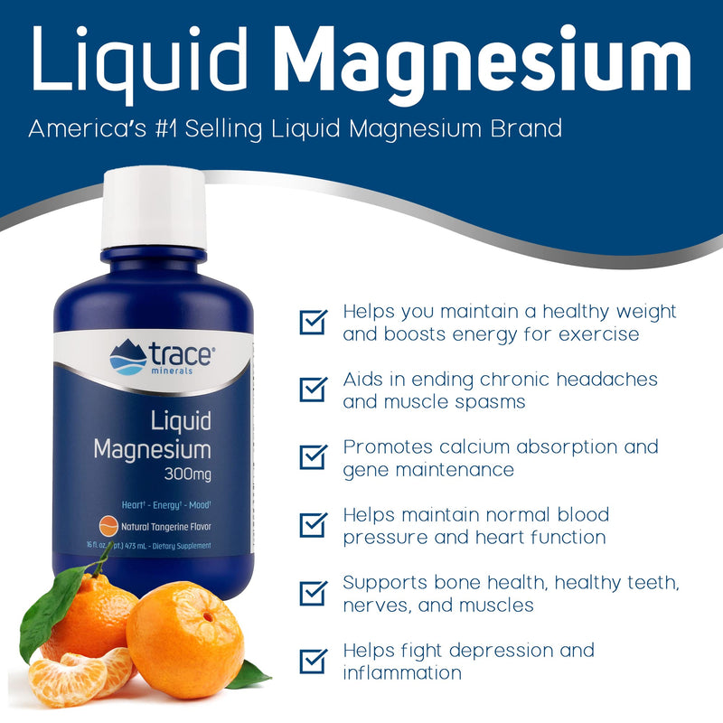 Trace Minerals Research Liquid Magnesium 300 Mg, 16 Fl oz - NewNest Australia
