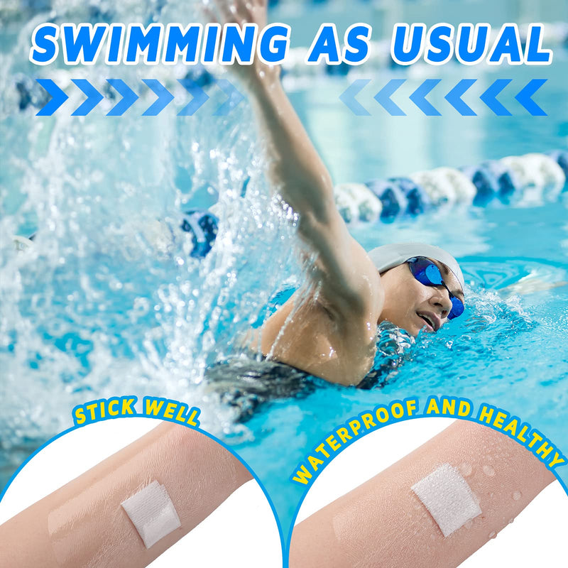 50 Pieces Waterproof Adhesive Bandages Transparent Stretch Bandages Protective Clear Films Dressing Tattoo Bandages Cover Dressing Tapes for Shower Swimming (4 x 4 Inch) 4 x 4 Inch - NewNest Australia