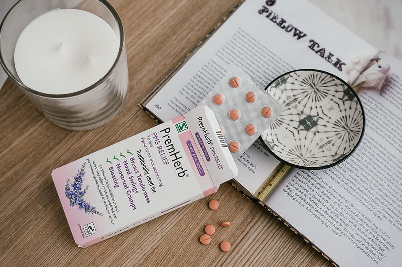 Schwabe Pharma - Premherb PMS Relief - Agnus Castus Fruit Extract 4mg - Traditionally Used for Relief of Breast Tenderness, Mood Swings, Menstrual Cramps, Bloating - 30 Tablets - NewNest Australia