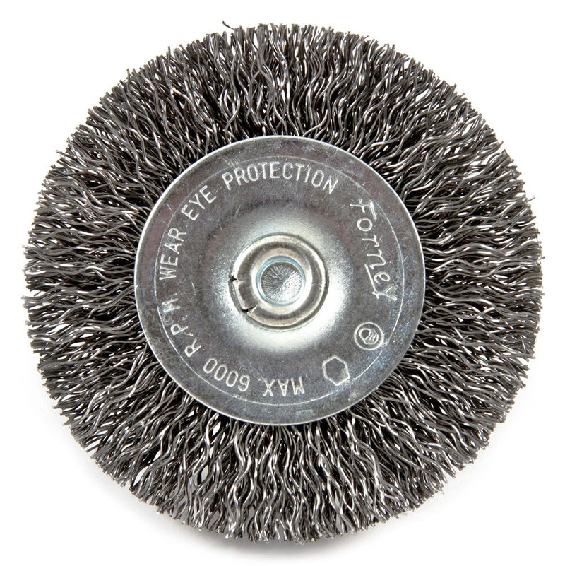 Forney 72733 Wire Wheel Brush, Coarse Crimped with 1/4-Inch Hex Shank, 2-1/2-Inch-by-.012-Inch - NewNest Australia