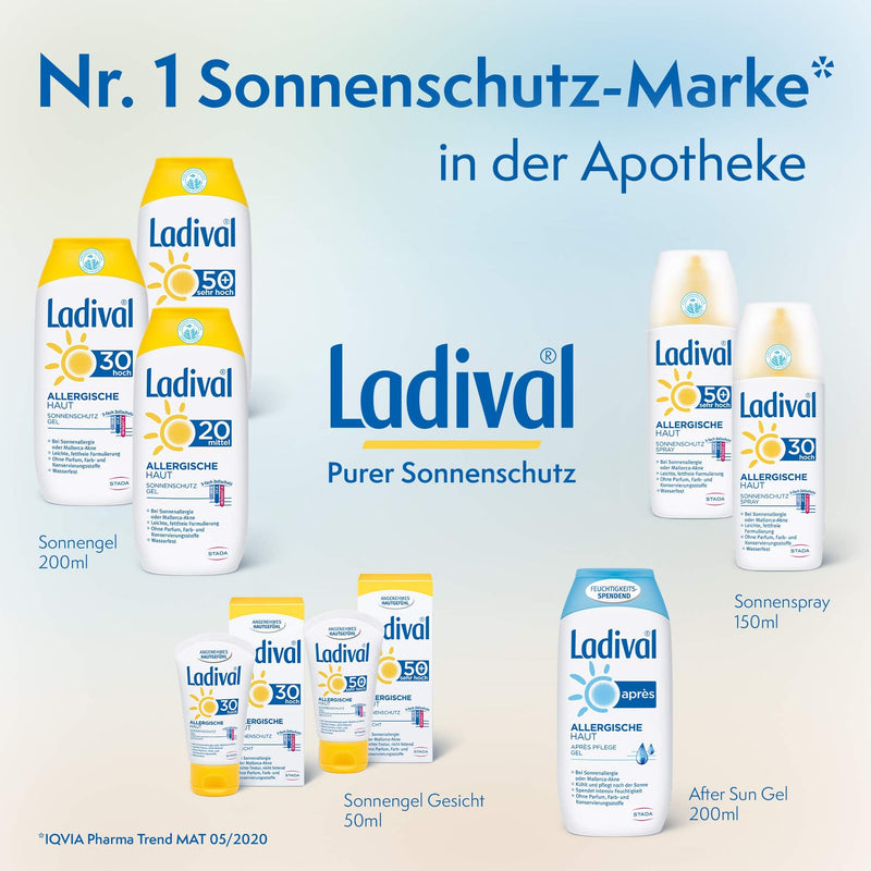 Ladival Allergic Skin 2 x Sun Protection Gel SPF 30 Perfume-free sun gel for allergy sufferers without colors and preservatives waterproof 2 x 200 ml, none, 400 milliliters - NewNest Australia
