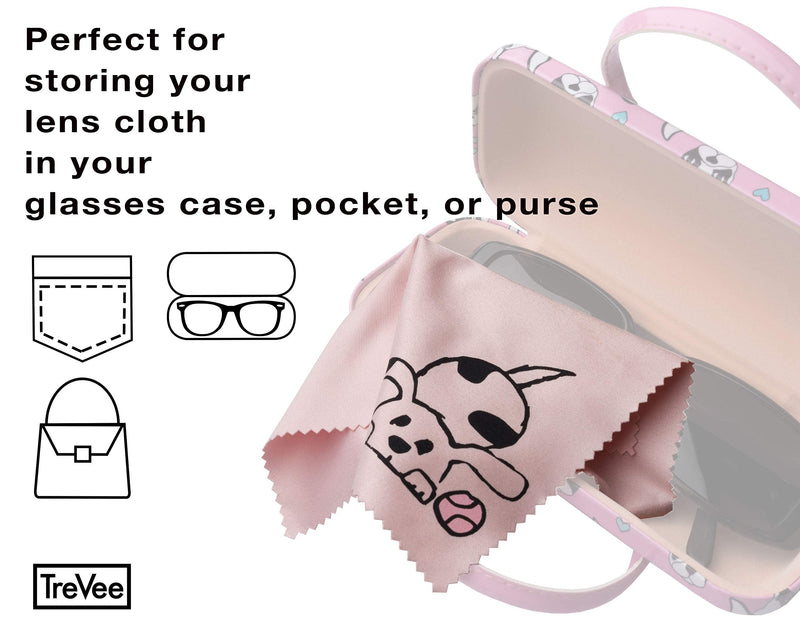 TreVee Microfiber Cleaning Cloth - Microfiber Cloth Fabric Cleaner for Polishing Lens, Eyeglasses, Phone, Computer Monitor, Laptop Screen - Cute Dog Design in Blue, Pink, Green, Yellow - 10-Pack, 6x6" - NewNest Australia