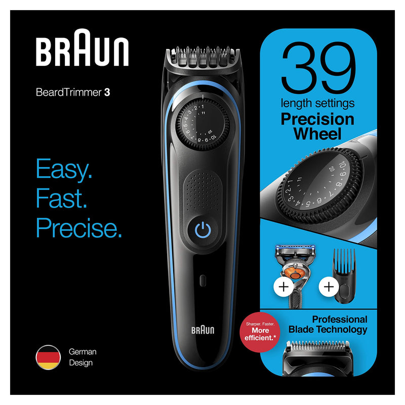 Braun - 81705178 - BT3240 Beard and Hair Trimmer, 39 Length Settings, Black/Blue Single - NewNest Australia