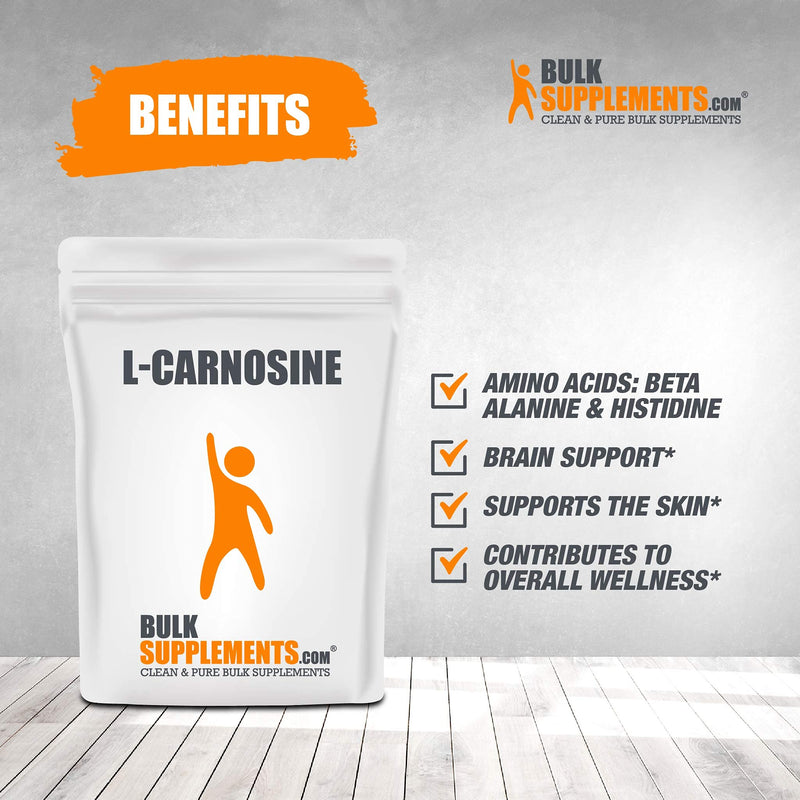 BulkSupplements.com L-Carnosine Powder - Eye Supplement Vegetarian - Improve Vision Naturally - AMK Supplement - Amino for Brain - Vegetarian Supplement - Nerve Support Formula(25 Grams - 0.88 oz) 0.88 Ounce (Pack of 1) - NewNest Australia
