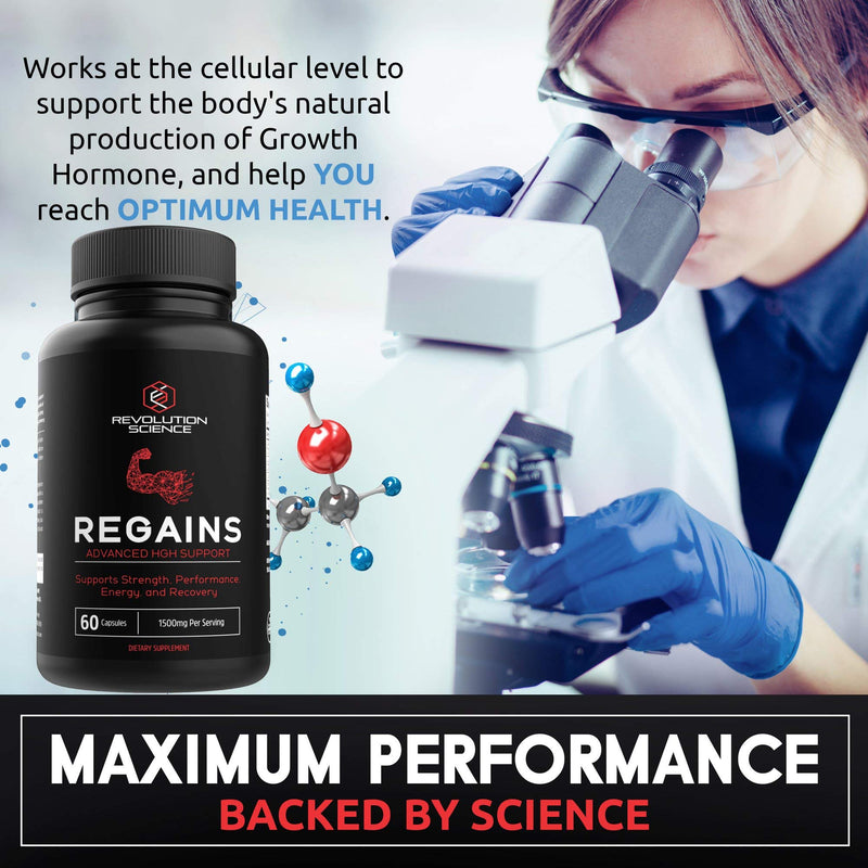HGH Supplements for Men - Regains Naturally Stimulate Human Growth Hormone for Men - HGH for Men, Muscle Building, Muscle Growth Supplements for Men & Women, Amino Acid & Bovine Colostrum, 60 Capsules 60 Count (Pack of 1) - NewNest Australia