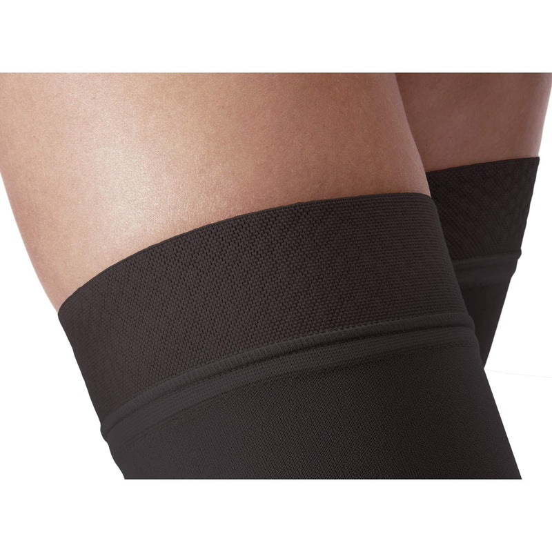 JOBST Relief Thigh High Open Toe Compression Stockings, Unisex, Extra Firm Legware with Silicone Band for Easy Donning, 20-30 mmHg, Black, Small - NewNest Australia