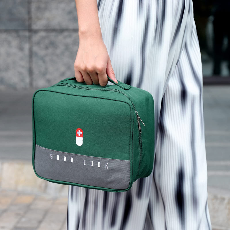 2 Pcs First Aid Bag Empty, Waterproof Medical Bag, 2 Size Travel Medicine Bag, Medicine Storage Bag Built-in Compartment, Portable Medicine Bag for Travelling Camping Home Hiking - NewNest Australia