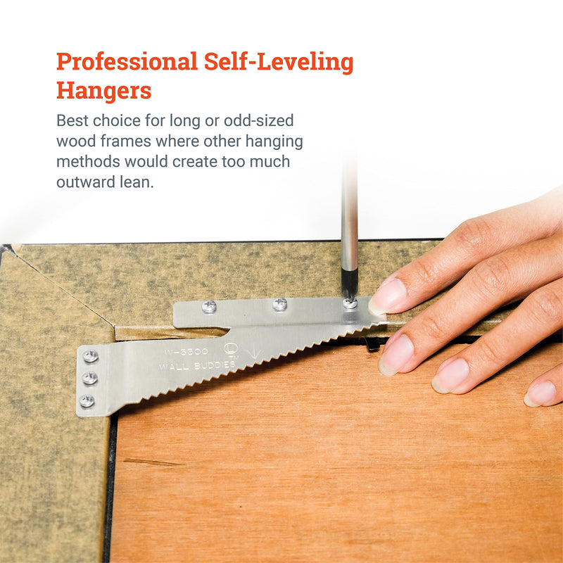 Wall Buddies Large Wall Hanger for Wood Picture Frames - Supports 60 lbs - 5 Pack - Includes Wall Hooks, Nails and Screws - NewNest Australia