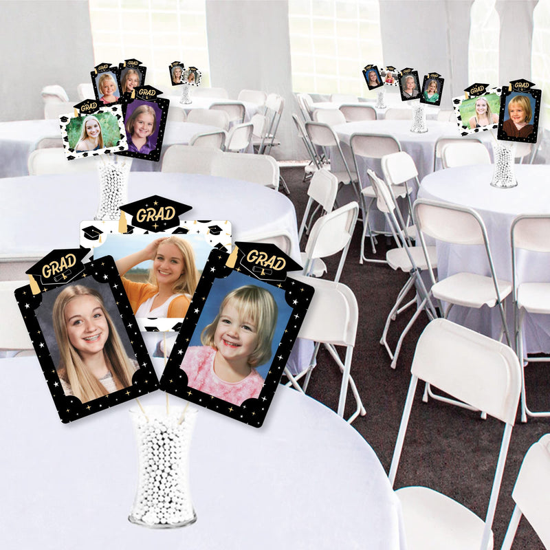 Big Dot of Happiness Goodbye High School, Hello College - Graduation Party Picture Centerpiece Sticks - Photo Table Toppers - 15 Pieces - NewNest Australia
