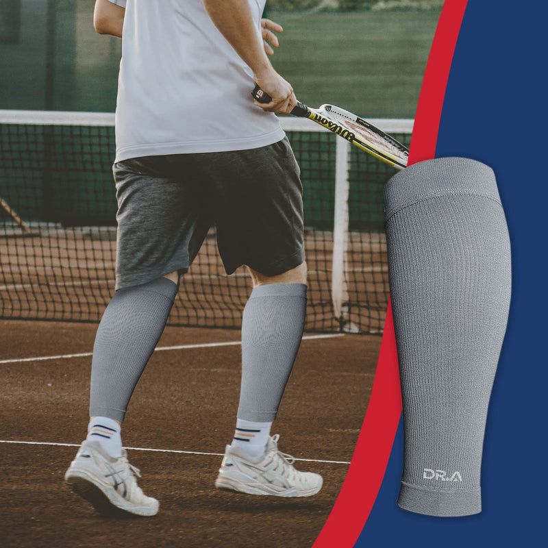 Dr. Arthritis Doctor Developed Calf Compression Sleeve Men and Women - Leg Compression Sleeve for Leg Pain Relief, Muscle Recovery, Shin Splint, and Varicose Veins (Large, Grey, 1 Pair) L - NewNest Australia