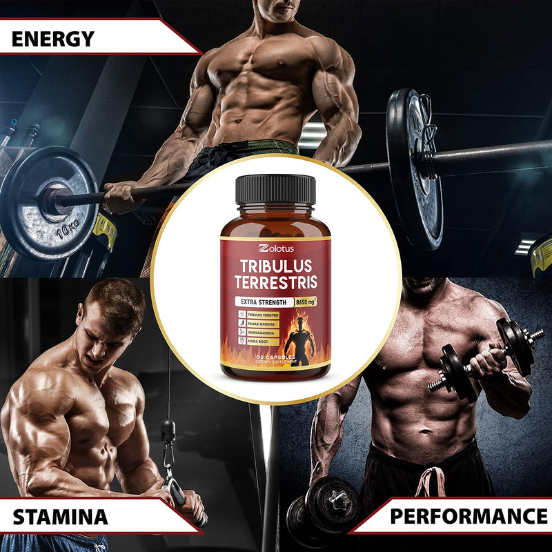 Tribulus Terrestris, 8650mg Per Capsule, Highest Potency with Ashwagndha, Panax Ginseng, Saw Palmetto, Maca, Shilajit. Boost Energy, Mood, Stamina & Performance, for Men & Women, 3 Months Supply. - NewNest Australia