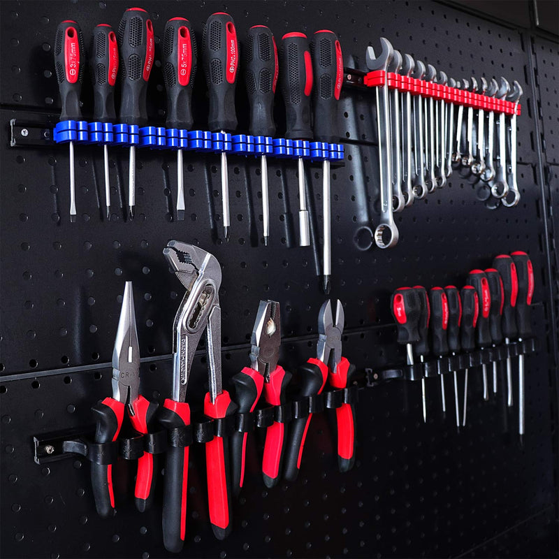 CASOMAN 4 pcs Screwdriver Organizer and Wrench Organizer, Hand Tool Holder, Plastic Rail Wrench Hanger with Clips 4 Piece - NewNest Australia
