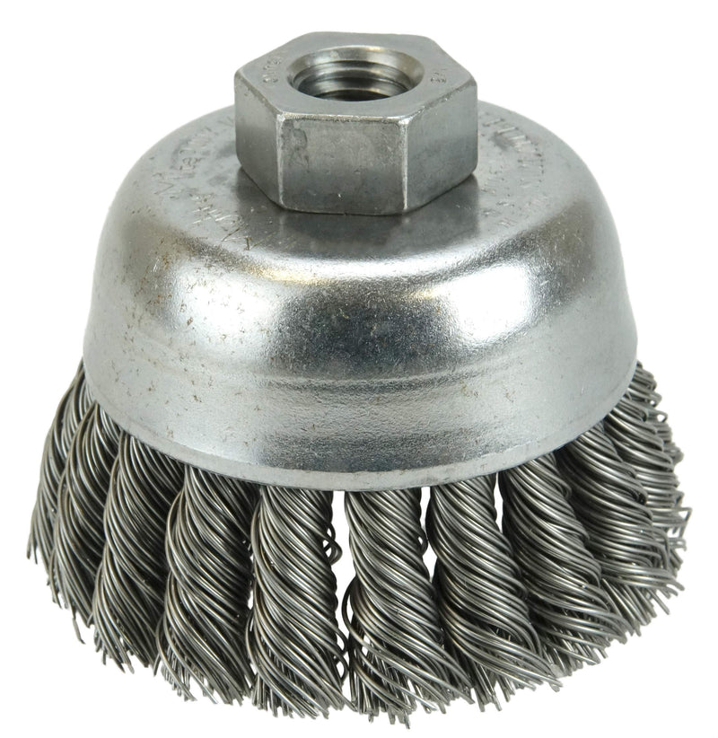 Weiler 13285 2-3/4" Single Row Knot Wire Cup Brush, .020" Steel Fill, 1/2"-13 UNC Nut, Made in the USA 2-3/4" Dia .020" Wire Size - NewNest Australia