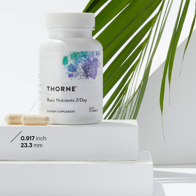 Thorne Basic Nutrients 2/Day - Complete Multivitamin/Mineral Formula - Gluten-Free, Dairy-Free, Soy Free - 60 Capsules (30 Servings) - NewNest Australia