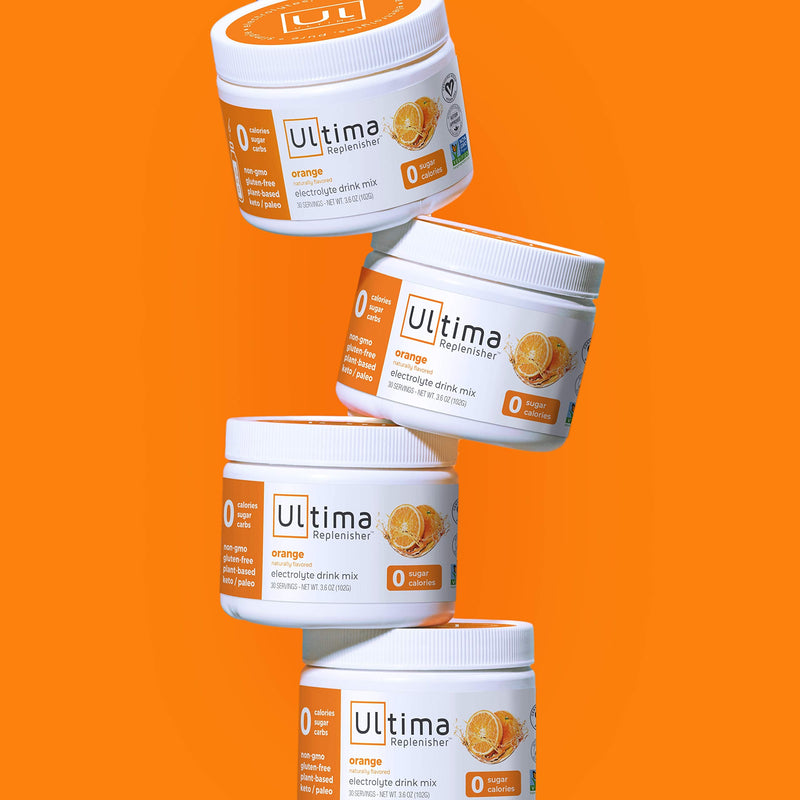 Ultima Replenisher Hydrating Electrolyte Powder, Orange, 30 Servings, Sugar-Free, no Carbs, no Calories, Keto, Gluten-Free, Non-GMO, Vegan - NewNest Australia