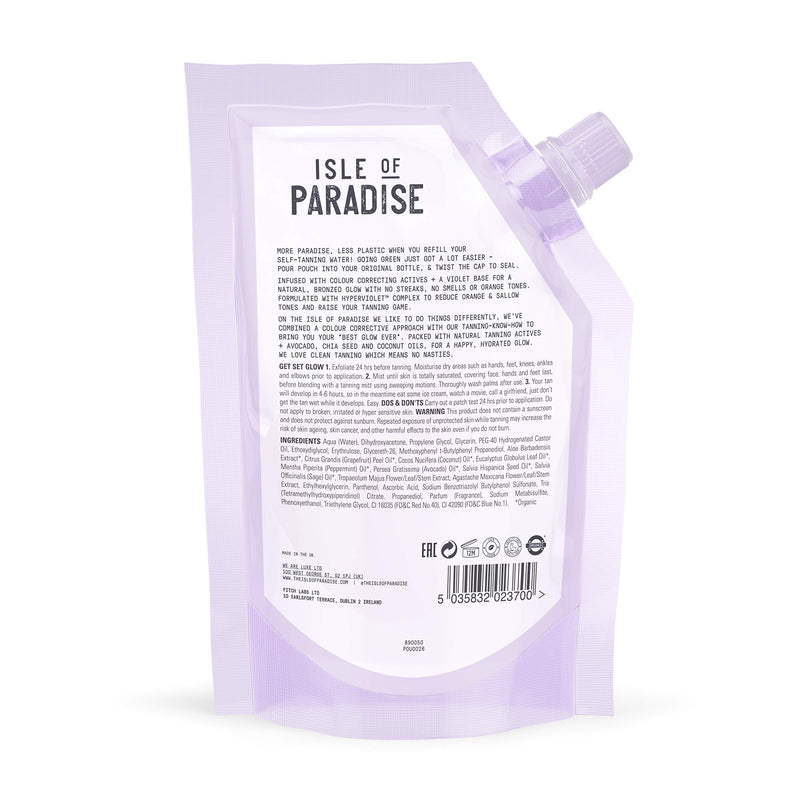 Isle of Paradise Fake Tan Water Refill, Violet (200 ml) Hydrating Self Tanning Water, Natural Ingredients & Vegan, dark Water Dark Refill - NewNest Australia