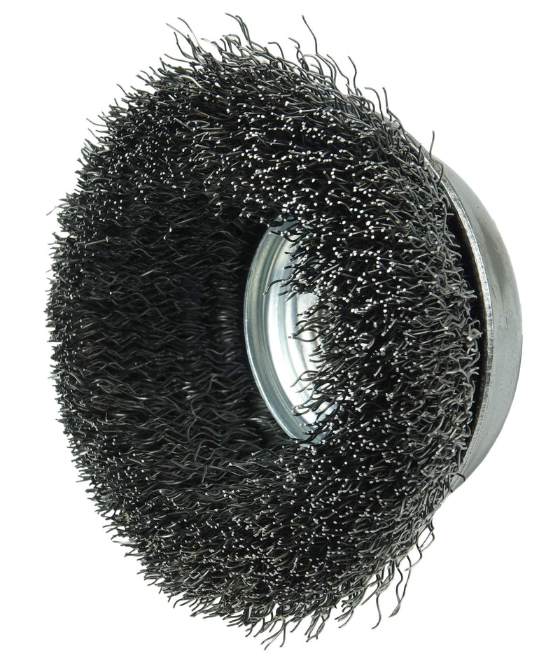 Weiler 13175 3-1/2" Crimped Wire Cup Brush, 0.014" Steel Fill, M10 x 1.25 Nut, Made in The USA 3-1/2" Dia .014" Wire Size x 7/8" Trim Length - NewNest Australia