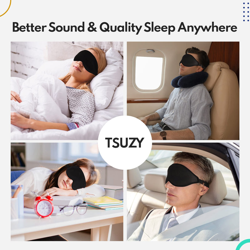 TSUZY Sleep Eye Mask for Sleeping-100% Blackout 3D Contoured Sleep Mask for Men & Women with Adjustable Strap for Tavelling, Nap & Yoga (M) 1 count (Pack of 1) - NewNest Australia