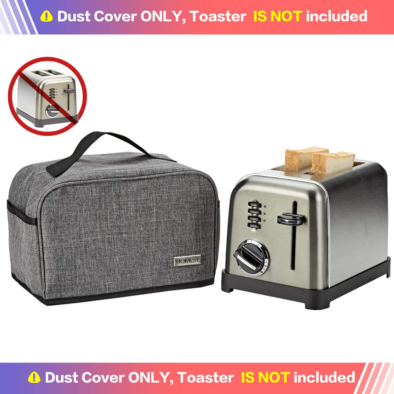 HOMEST Toaster Dust Cover with Pockets Compatible with Cuisinart 2 Slice Toaster, Can Hold Jam Spreader Knife & Toaster Tongs, Dust and Fingerprint Protection, Grey Gray Fit For Cuisinart 2 Slice Toaster - NewNest Australia