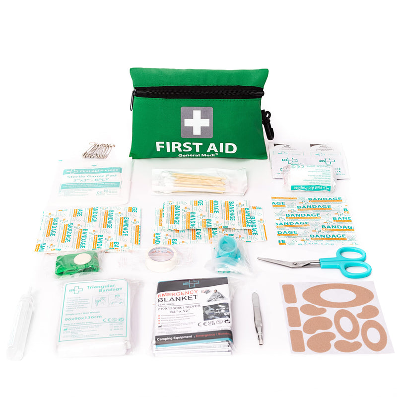Mini First Aid Kit,92 Pieces Small First Aid Kit - Includes Emergency Foil Blanket, CPR Respirator,Scissors for Travel, Home, Office, Vehicle,Camping, Workplace & Outdoor (Green) - NewNest Australia