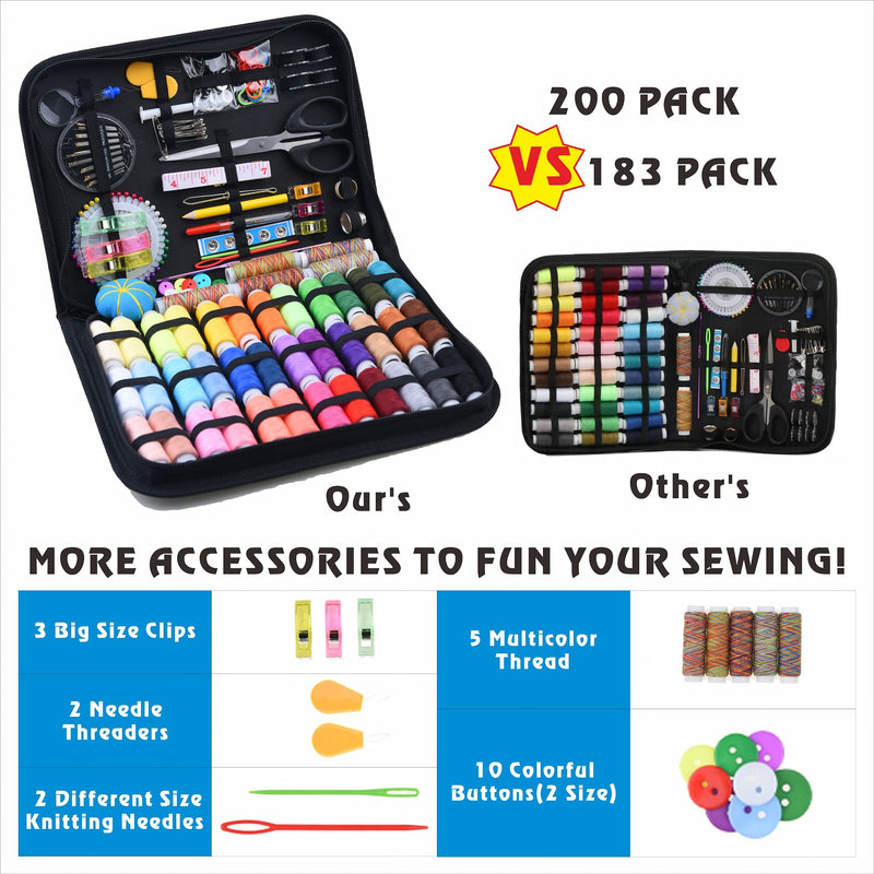 Sewing Kit, 200 Premium Sewing Supplies, 41 XL Thread Spools, Suitable for Traveller, Adults, Kids, Beginner, Emergency, DIY and Home by Inscraft - NewNest Australia