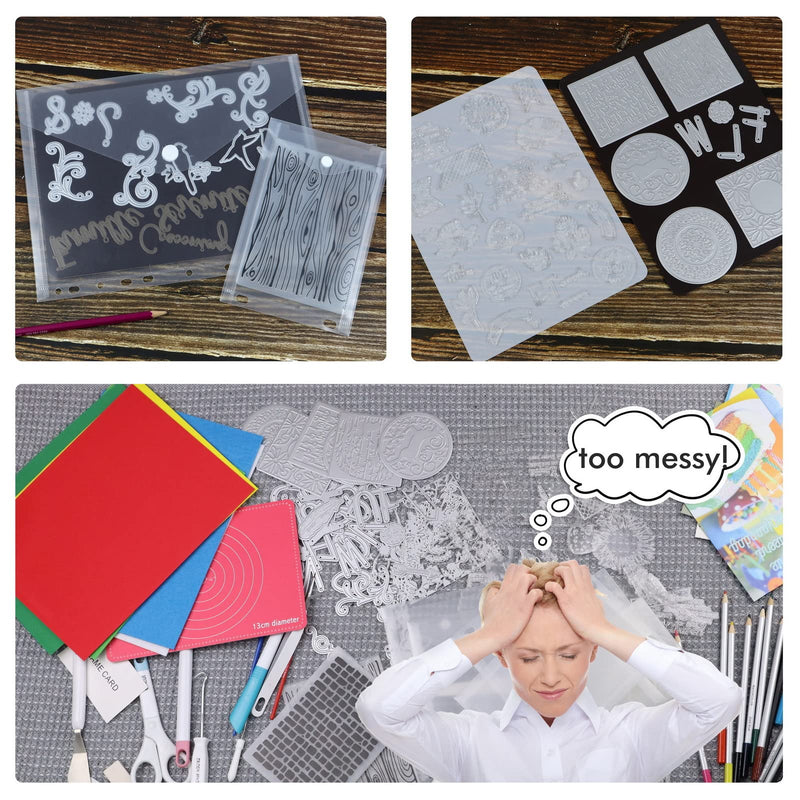 Enjoy Myself Stamp and Die Cut Storage Pockets with Magnetic Sheets Clear Resealable Storage Plastic Seal Bags for Cutting Dies Stencil Embossing Folder Organizer - NewNest Australia