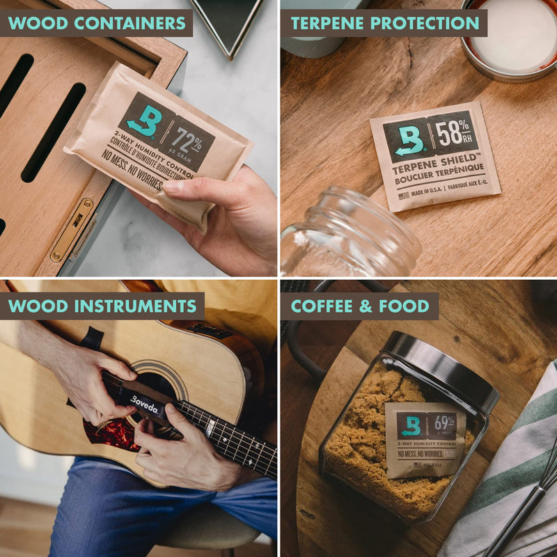Boveda Wooden Music Instruments - 49% RH 2-Way Humidity Control - Size 320 for Retail Case or Exhibit Cabinet – Protects All Wood Instruments for Optimal Sound – Prevents Cracking & Warping – 1 Count 49% RH (Music/Food) - NewNest Australia