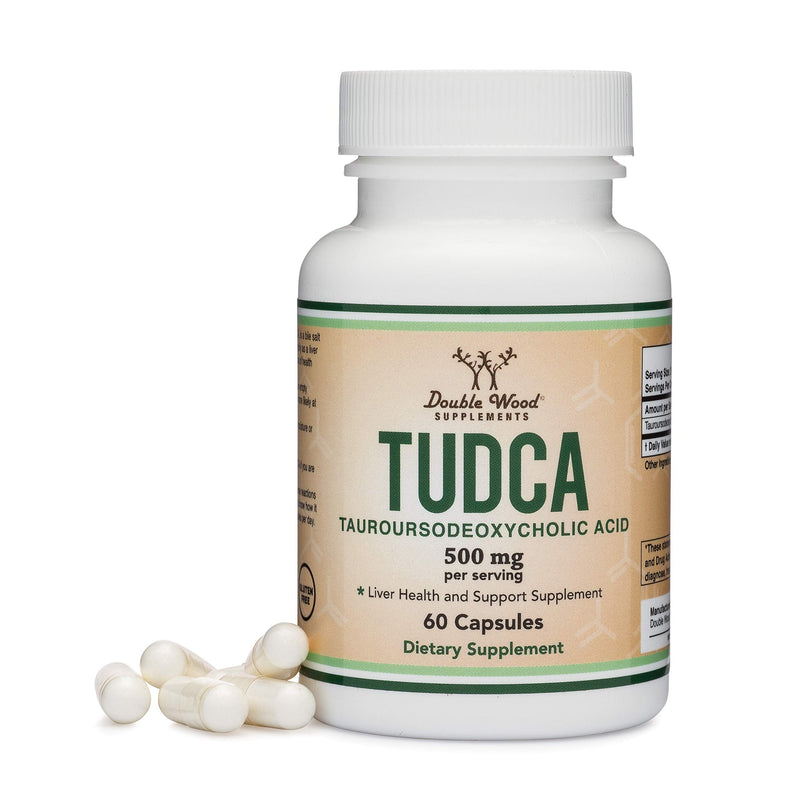 TUDCA Liver Support Supplement, 500mg Servings, Liver Health Aid for Detox and Cleanse (60 Capsules, 250mg) Genuine Bile Acid TUDCA with Strong Bitter Taste by Double Wood Supplements - NewNest Australia