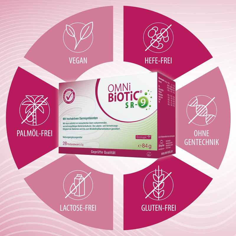 OMNi BiOTiC SR-9 | 56 servings (168g) | 9 bacterial strains | 15 billion germs per daily dose | powder | Vegan | Gluten free | Lactose free | - NewNest Australia