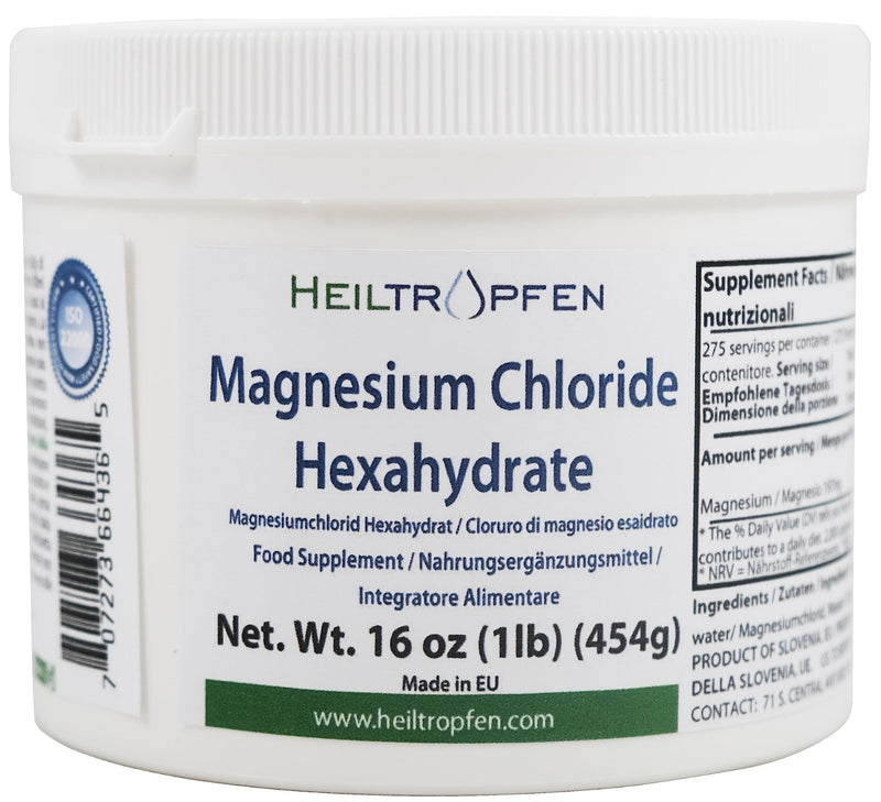 Magnesium chloride hexahydrate 454g | Pharmaceutical Grade Ingredients | Magnesium Chloride Powder MgCl2 | Healing Drops® Unlimited 454 g (pack of 1) - NewNest Australia