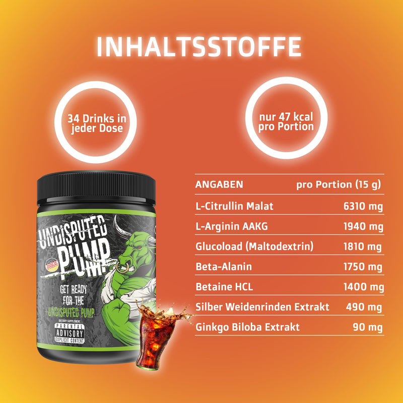 American Supps® PREMIUM Pump Booster [510g] - AAKG + L Citrulline Malate + Beta Alanine + Ginkgo Biloba - ultimate pump booster for hardcore training (Cola) Cola - NewNest Australia
