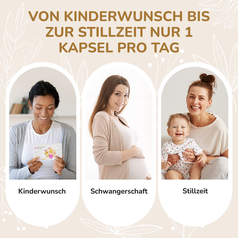 Baby's Best | Vitamins for children | Pregnancy vitamins | Breastfeeding | Folic acid 600 mcg | vegan Omega 3 | purely plant-based | only 1 capsule per day | Made in Germany - NewNest Australia