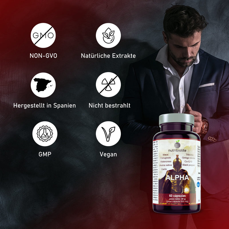 Alpha - Muscle Mass, Strength, Endurance, Energy And Muscle Recovery. Co-Q10, Ginkgo Biloba, Tribulus Terrestris, Maca, Fenugreek, Black Pepper, Garlic, Watercress, Avena Sativa. Vegan - NewNest Australia