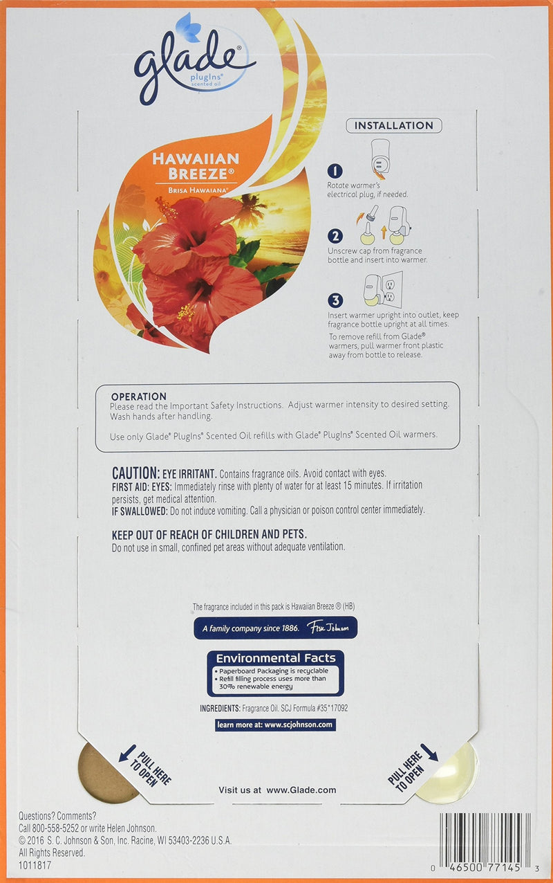 Glade Plugins Hawaiian Breeze .67 Oz 8 Pack Refills 1 0.67 Fl Oz (Pack of 8) - NewNest Australia