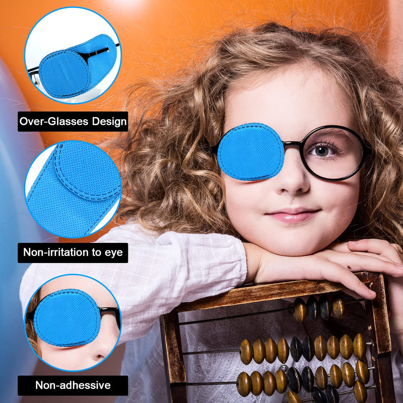 Pack Of 6 Eye Patches For Glasses, Reusable Eye Patch Made Of Non-Woven Fabric To Cover The Left Right Eye Multifunctional Eye Patch For Lazy Eye For Children And Adults (Blue) - NewNest Australia