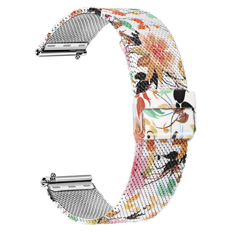 TRUMiRR Flower Band for Venu Sq Music Smart Watch, Mesh Woven Stainless Steel Watchband Quick Release Strap Women Bracelet for Garmin Venu Sq Music / Venu Sq / Venu Smartwatch - NewNest Australia