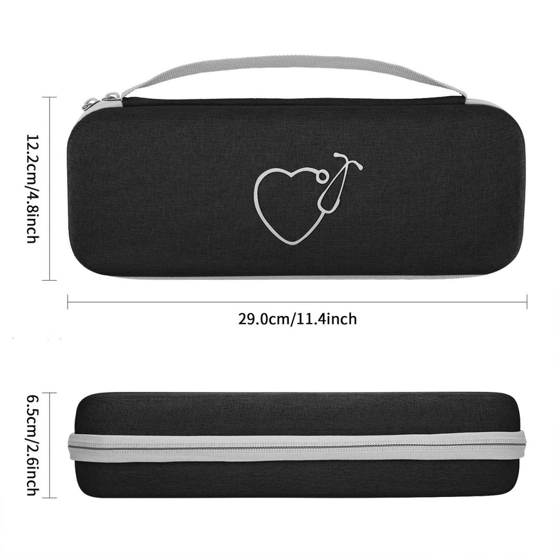 Travel Case for 3M Littmann Classic III/Lightweight II S.E./ Cardiology IV Stethoscope & MDF Acoustica Stethoscope, Carrying Storage Bag Cover Organizer (Black) Black - NewNest Australia
