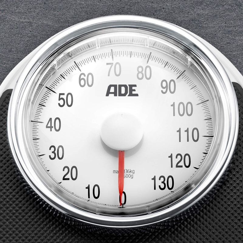 Ade Analogue Body Scales In A Retro Look | Non-Slip Weighing Surface | Mechanical Personal Scales With Extra Large Display | Without Battery | Up To 136 Kg | Black - NewNest Australia